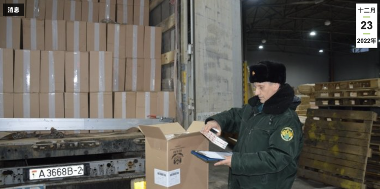 Cuatro camiones bielorrusos con mercancías de contrabando fueron confiscados en la autopista M1.