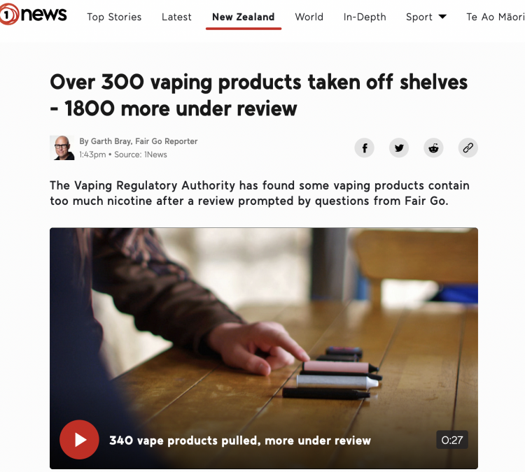 Se regula el uso de cigarrillos electrónicos en Nueva Zelanda: se revisan 8000 productos.
