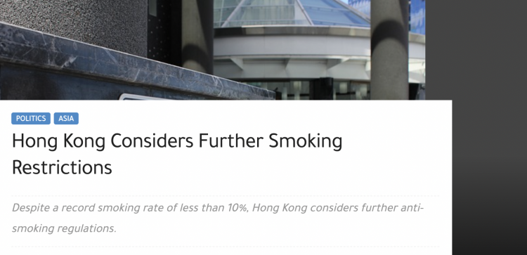 Hong Kong Considers Stricter Smoking and Vaping Regulations