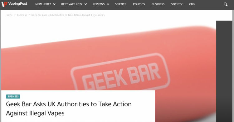 Geek Bar Raises Alarm Over Excessive Nicotine in E-Cigarettes