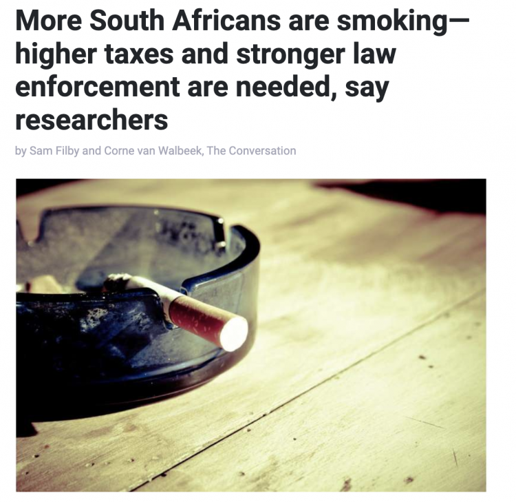 The Heavy Burden of Tobacco Use in South Africa.