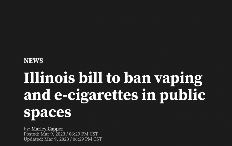 Illinois propone prohibición de vapear en espacios públicos.