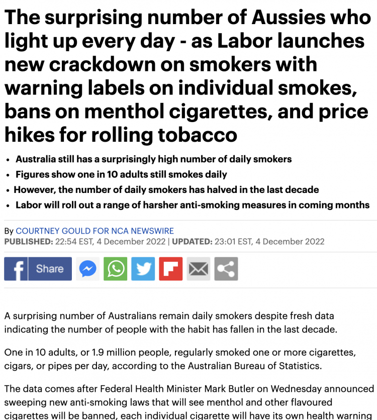 High number of Australian adults still smoking daily