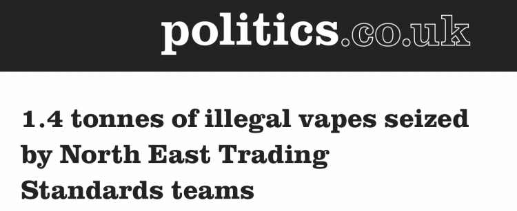 Miles de productos ilegales de cigarrillos electrónicos son confiscados en el Reino Unido.