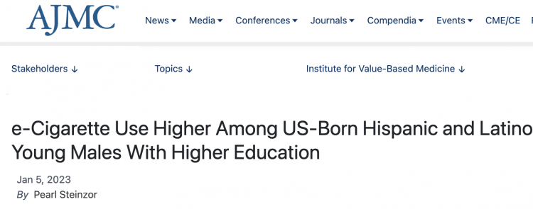 Higher Education and Cultural Adaptation Linked to E-Cigarette Use in Hispanic/Latino Youth Males: Study