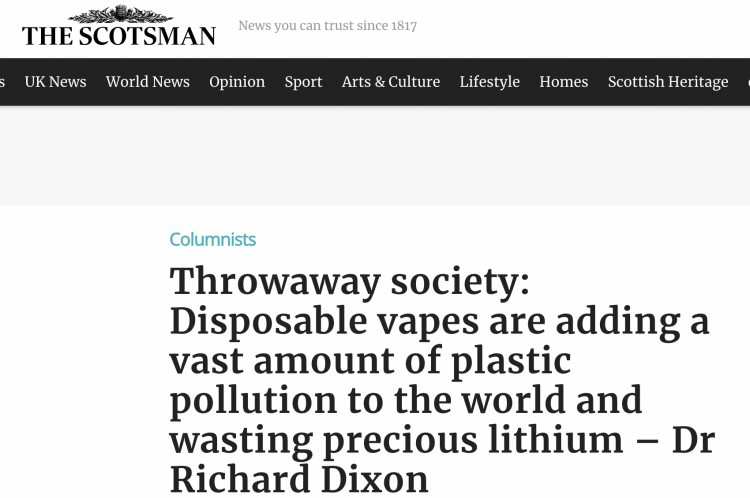 The Environmental Impact of Disposable E-cigarettes in the UK