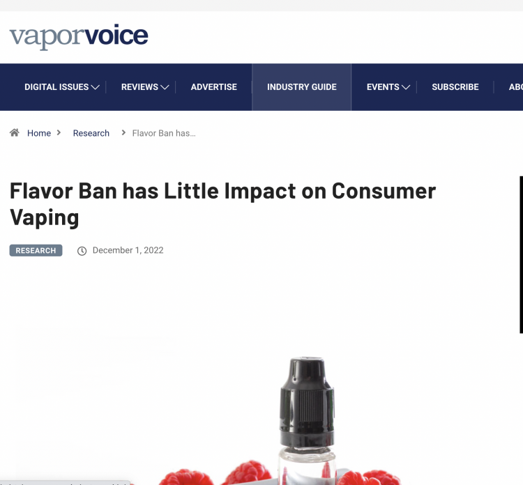 Efectos de la prohibición de sabores en los usuarios de cigarrillos electrónicos.