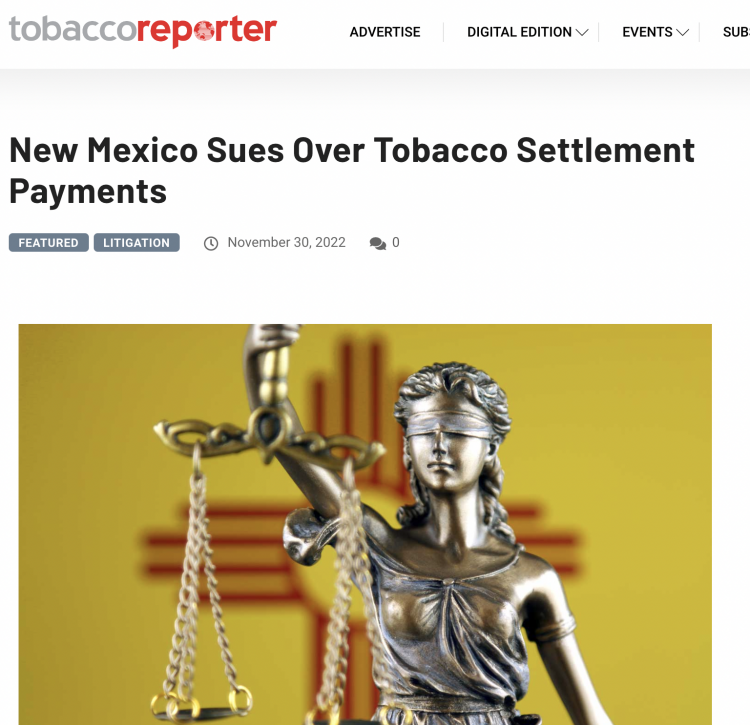 Nuevo México demanda a las compañías tabacaleras por retener pagos