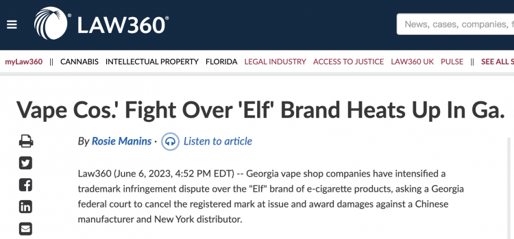 Vape Loft Sues VPR Over 'Elf' Trademark