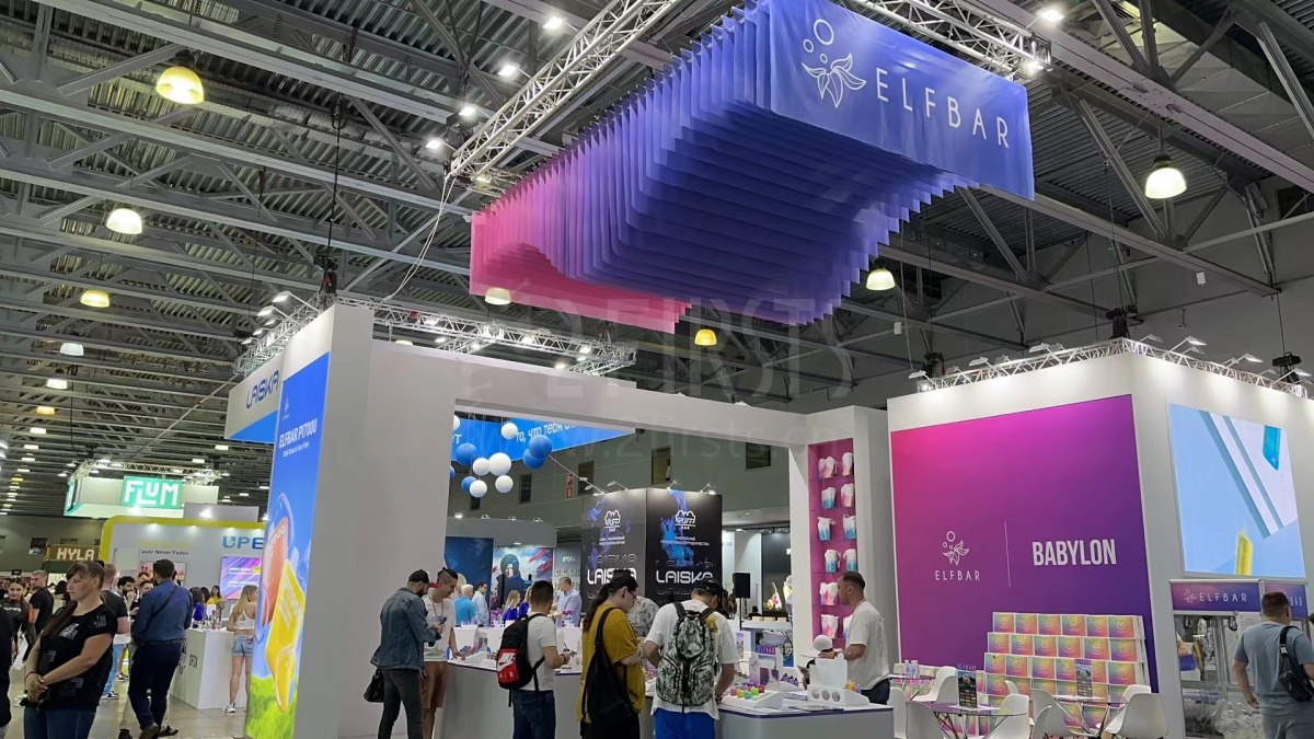 俄罗斯莫斯科电子烟展会正式开展 ELFBAR、WAKA、VAPORESSO、SMOK、HQD等品牌参展｜两个至上现场图集