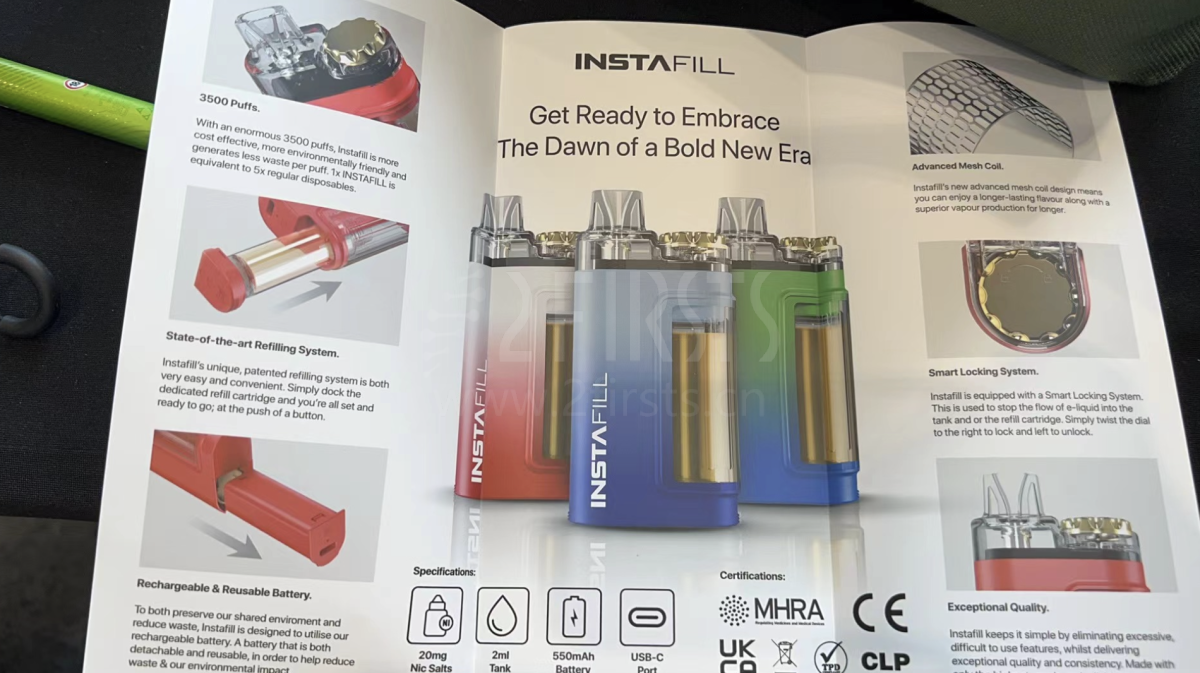 INSTA FILL: Cigarrillo electrónico innovador y sostenible.