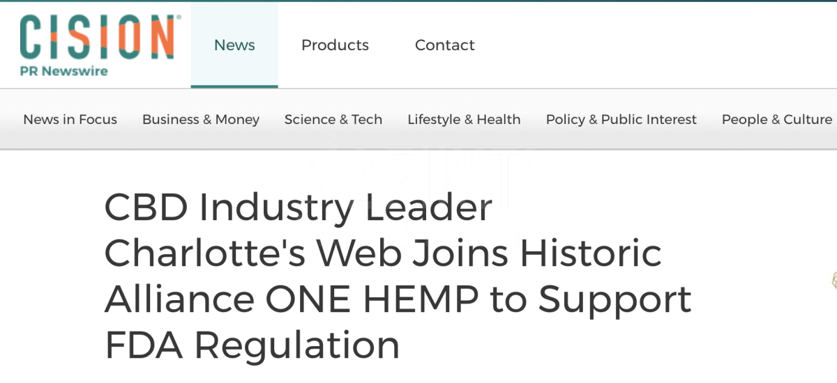 CBD领军企业Charlotte's Web加入行业联盟 支持FDA膳食补充剂监管