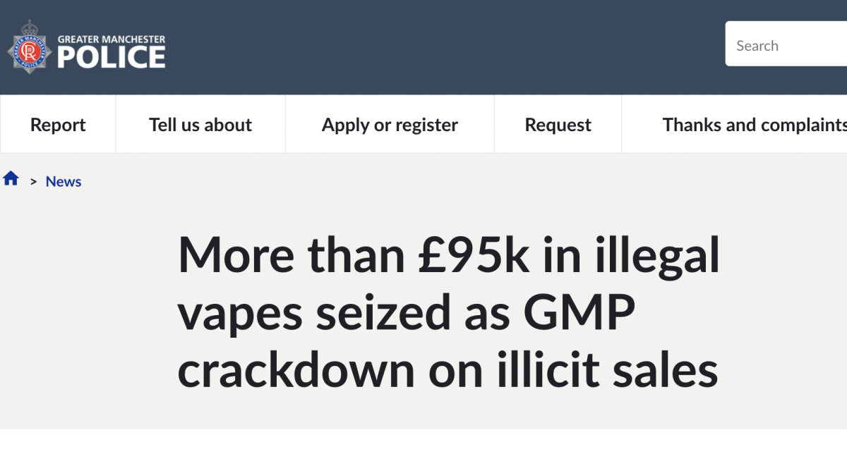 Lllegal E-cigarettes Worth £80,000 Seized in Manchester Crackdown