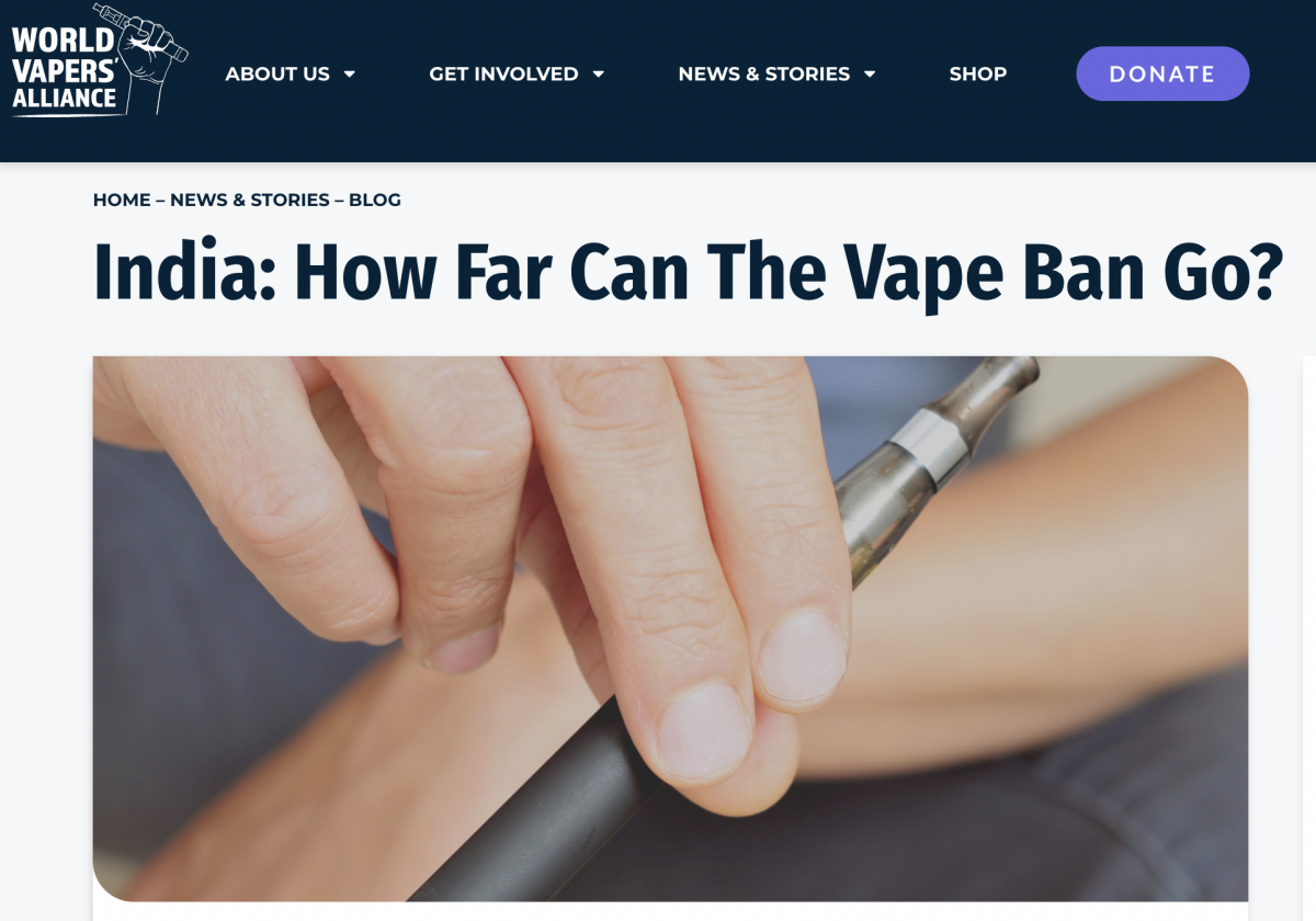 2FIRSTS India's Ecigarette Ban Jeopardizes Smokers' Access to Safer