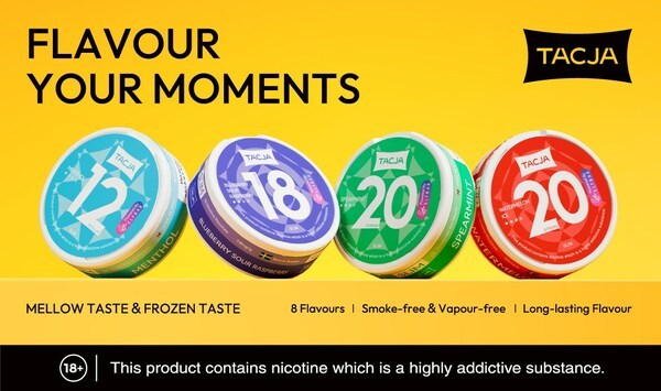 Lanzamiento de TACJA Nicotine Pouches en el Reino Unido, Suiza y Suecia.