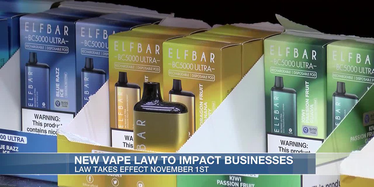 Posible disminución de productos de cigarrillos electrónicos en Louisiana debido a nuevas regulaciones.