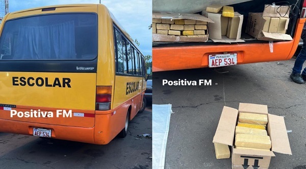 Autobús escolar paraguayo atrapado transportando cannabis en Brasil