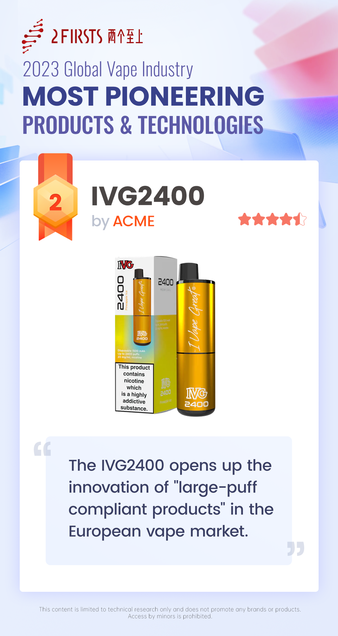 2023 Global Vaping Industry Most Pioneering Products & Technologies