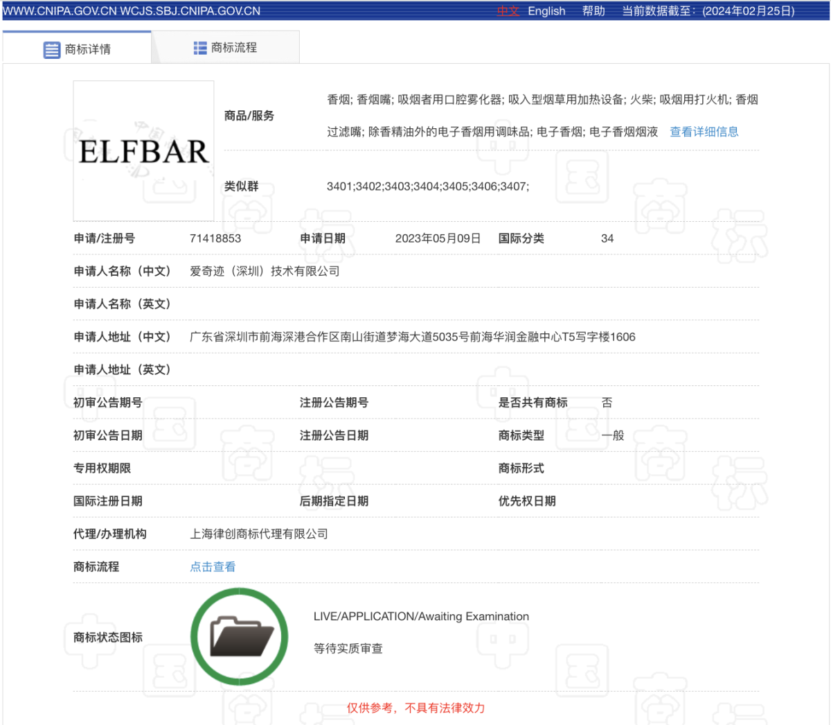ELFBAR国内商标申请遭驳回 其回应：因市面上存在大量模仿和抄袭