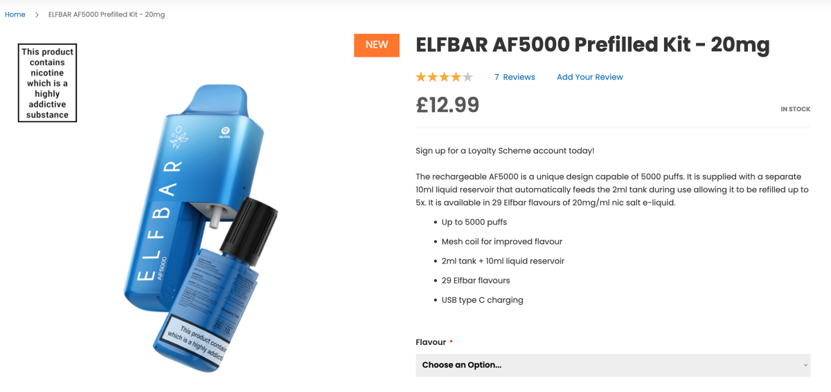 Disputa de patentes: ELFBAR AF5000 vs INSTAFLOW4500 producto