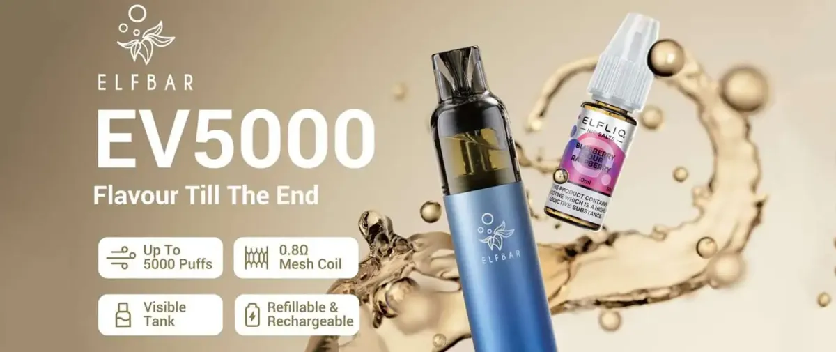 ELFBAR在英国推出可重复注油式电子烟EV5000 售价12.99英镑
