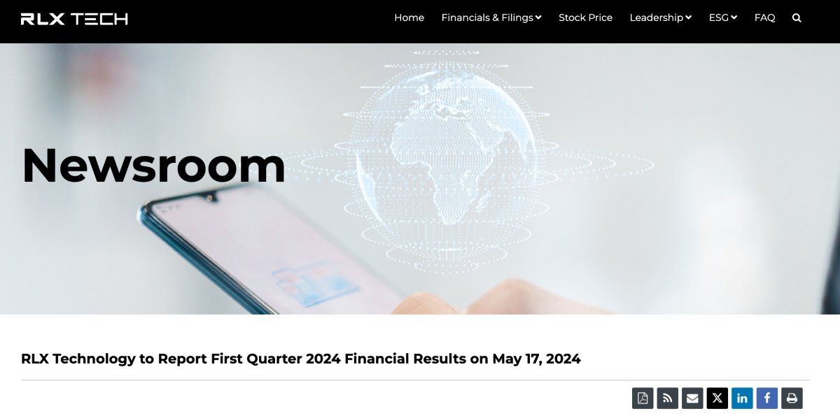 RELX Technology lanzará el informe financiero no auditado del primer trimestre de 2024.