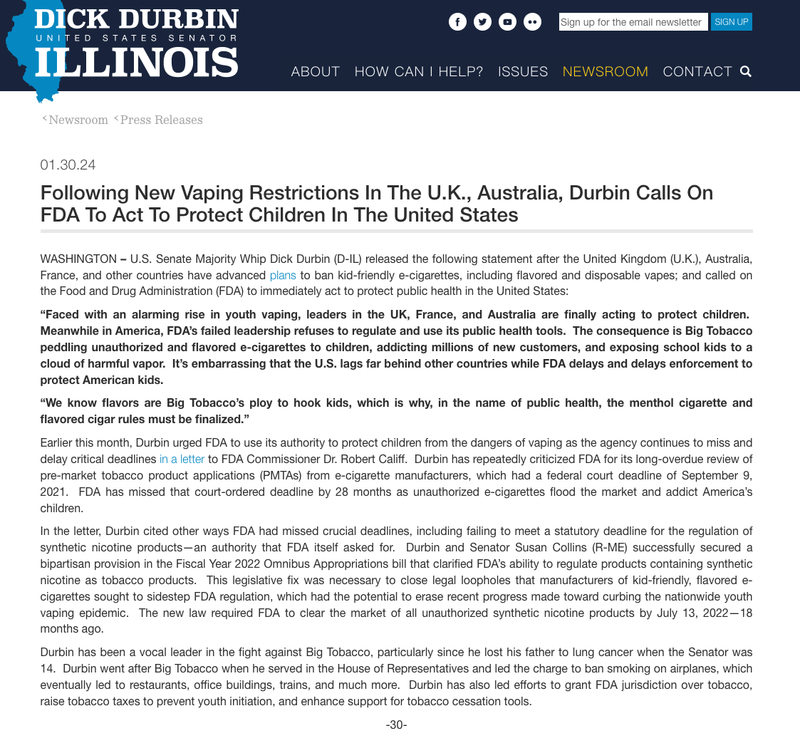 2FIRSTS对话FDA：近8个月实施检查超5万次 逾半数青少年吸烟者使用ELFBAR产品