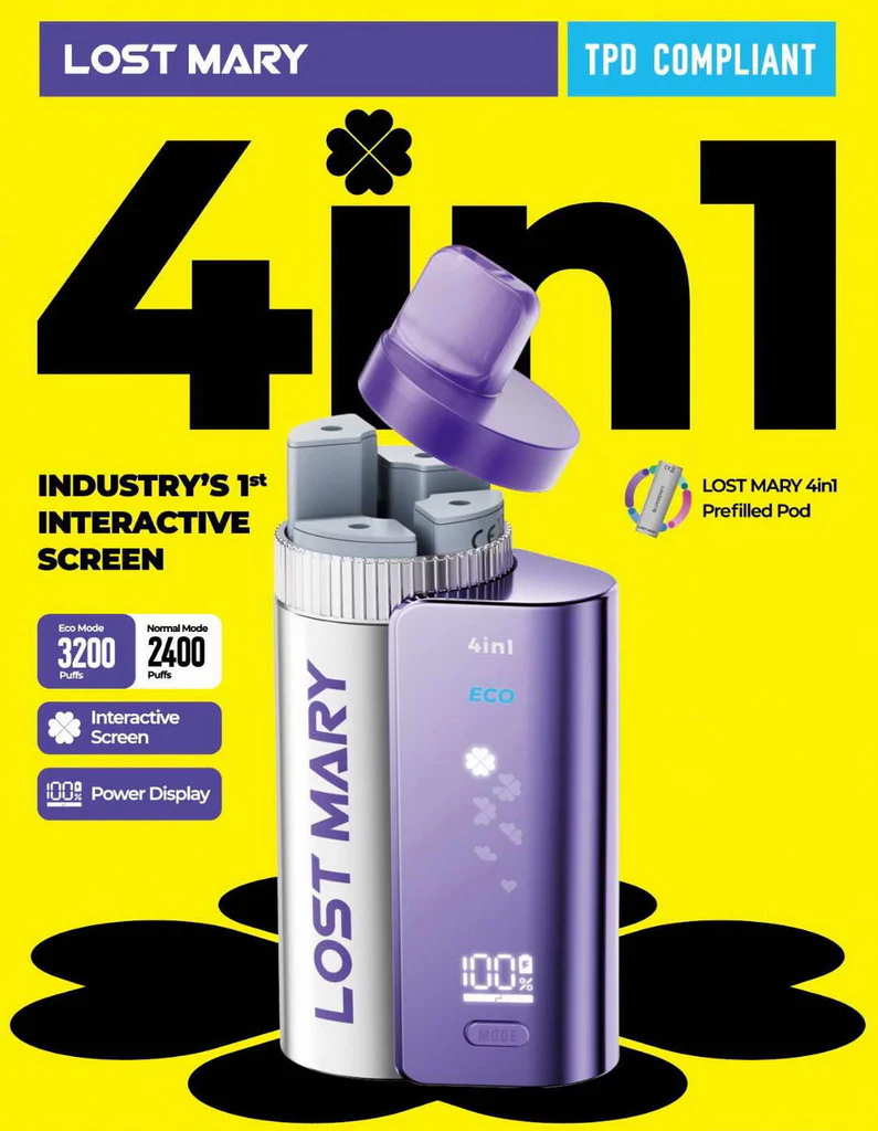 Lost Mary 4 in 1: Pod System with Interactive Screen Launched in UK