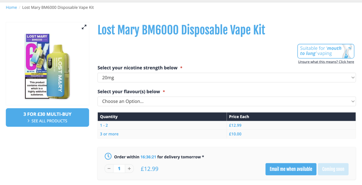 LOST MARY BM6000: Detachable Battery Product Launched in UK Market