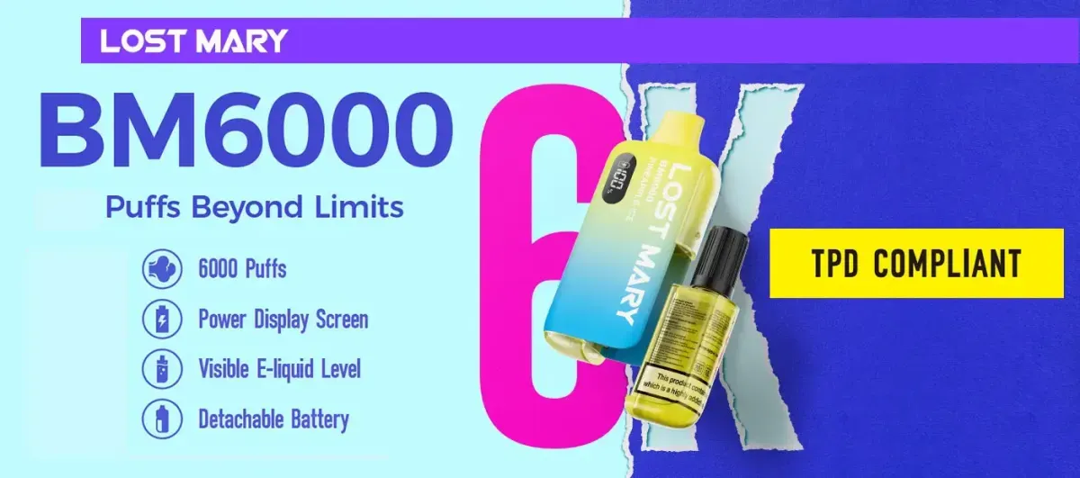 LOST MARY BM6000: Detachable Battery Product Launched in UK Market