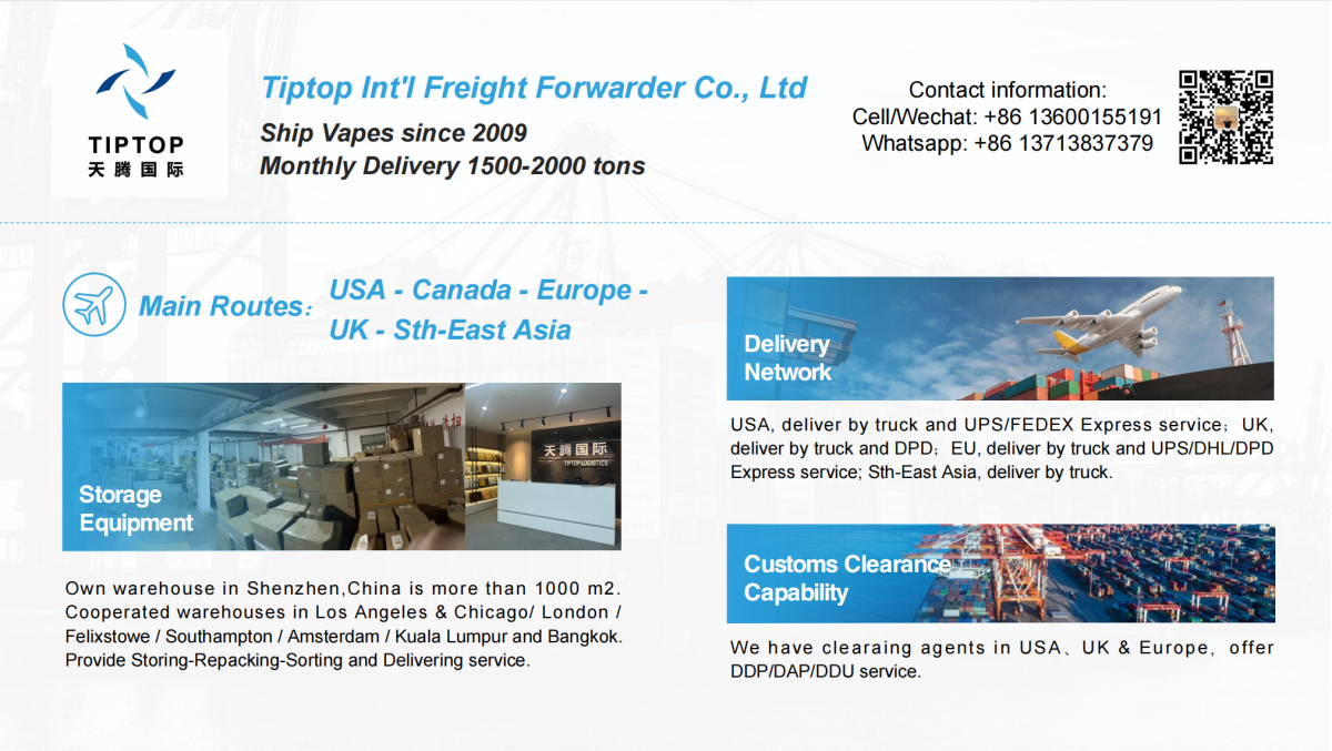 Selected E-Cigarette Logistics Service Providers