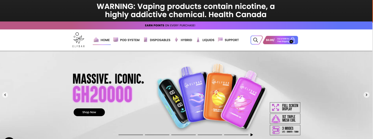 ELFBAR GH 20000-Puff Disposable with Side Screen Launched in Canada