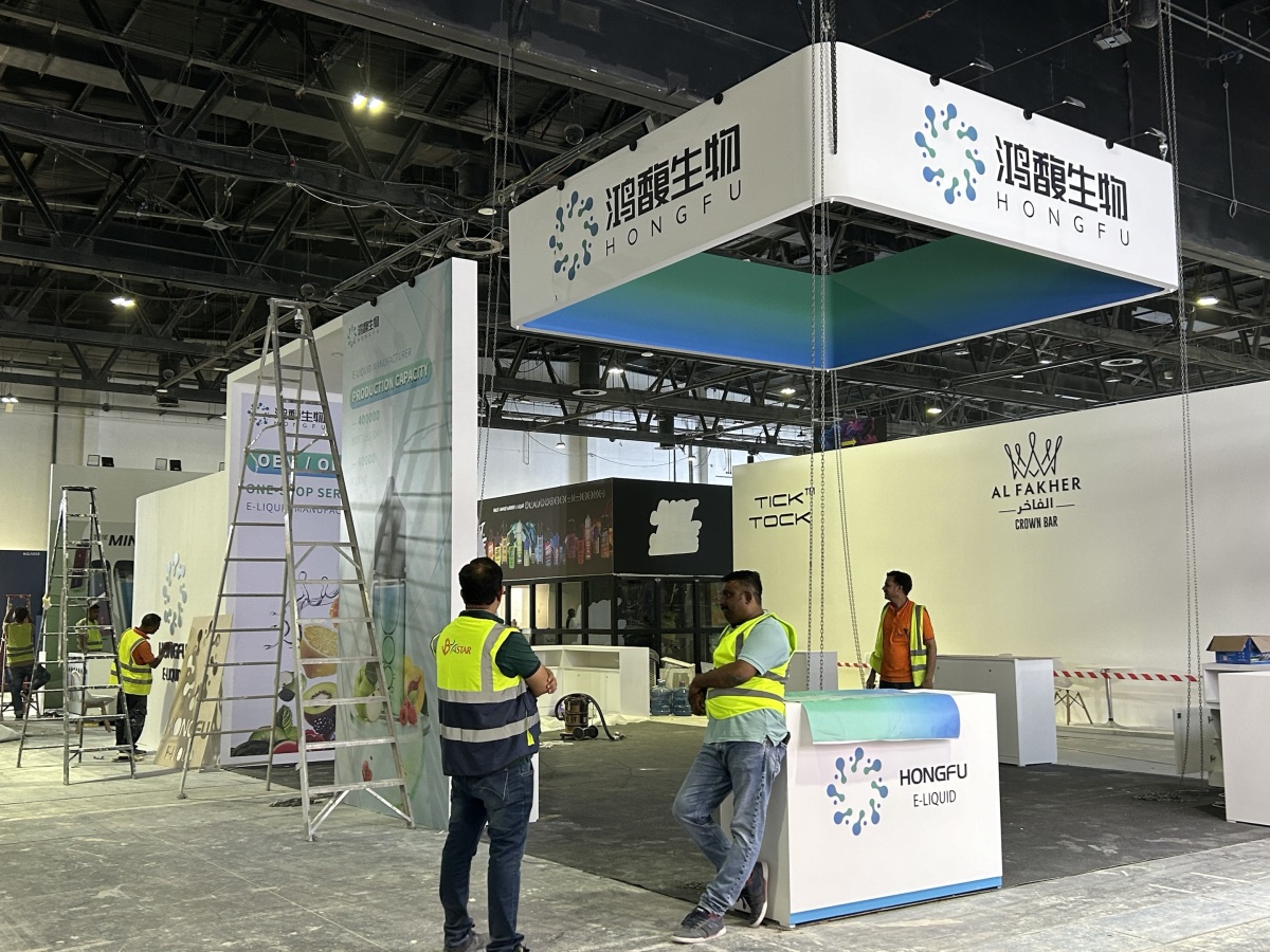 现场图集|世界电子烟展开幕在即 GEEKVAPE、VAPORESSO、OXBAR等展台抢先看