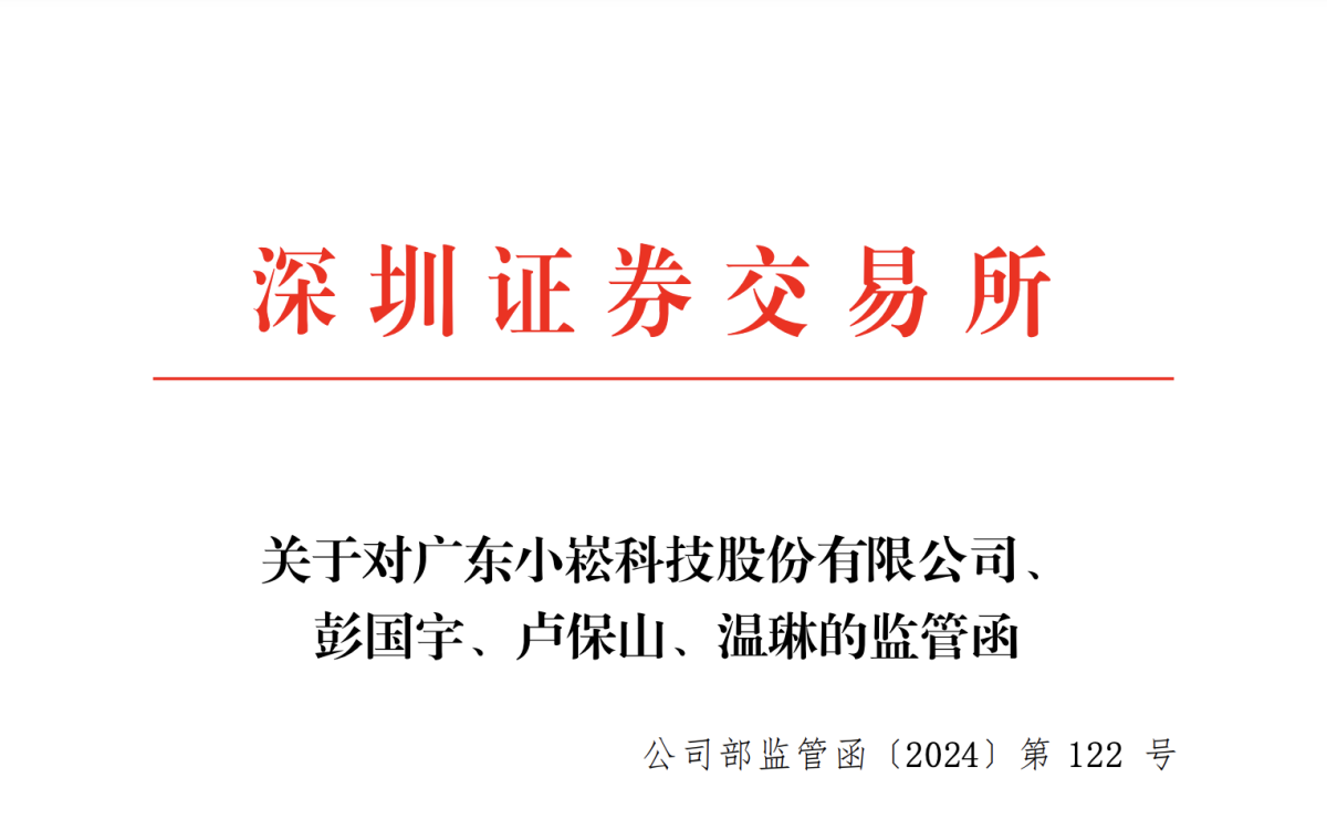 小崧股份因未按规定披露业绩预告遭深交所监管函 董事长彭国宇等人违反多项规定
