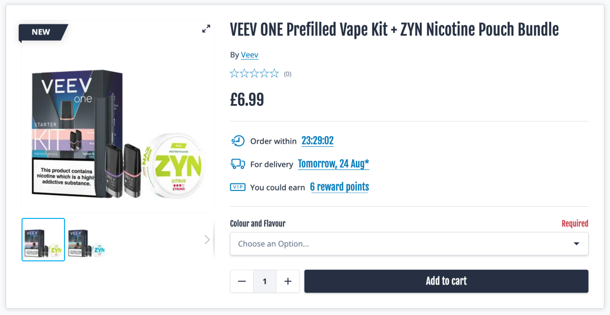 Oferta de descuento emocionante: paquete VEEV One & Zyn en Vape UK