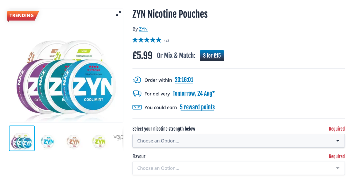 Oferta de descuento emocionante: paquete VEEV One & Zyn en Vape UK