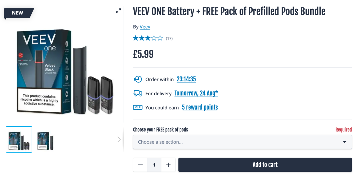 Oferta de descuento emocionante: paquete VEEV One & Zyn en Vape UK