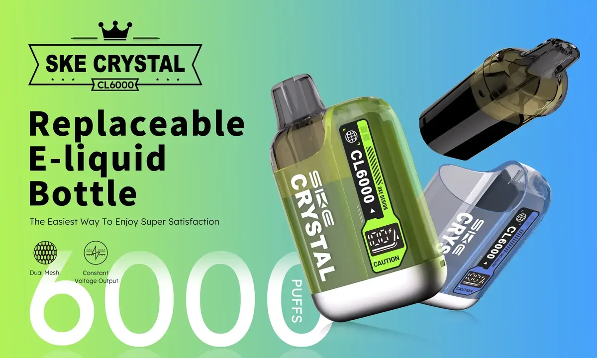 SKE Crystal CL6000: New Pod System Product with 10ml Replaceable E-liquid Bottle