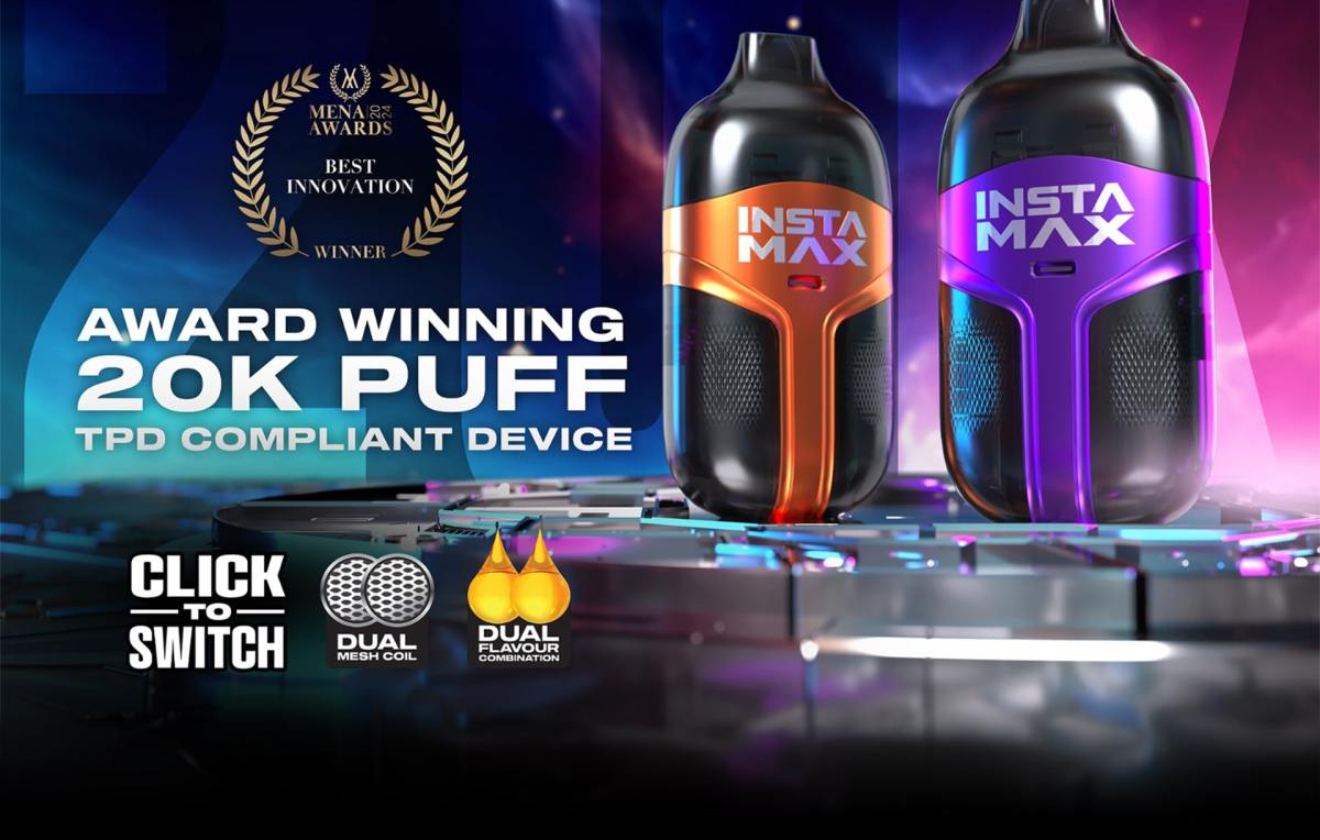 产品｜Insta Max2万口一次性电子烟在英上市 主打双口味切换功能