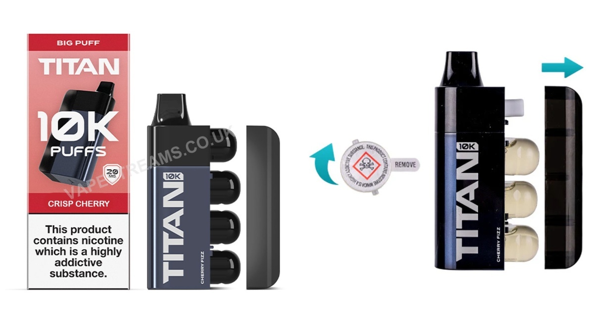 Titan 10K: Disposable e-cigarette with 20 flavors in UK