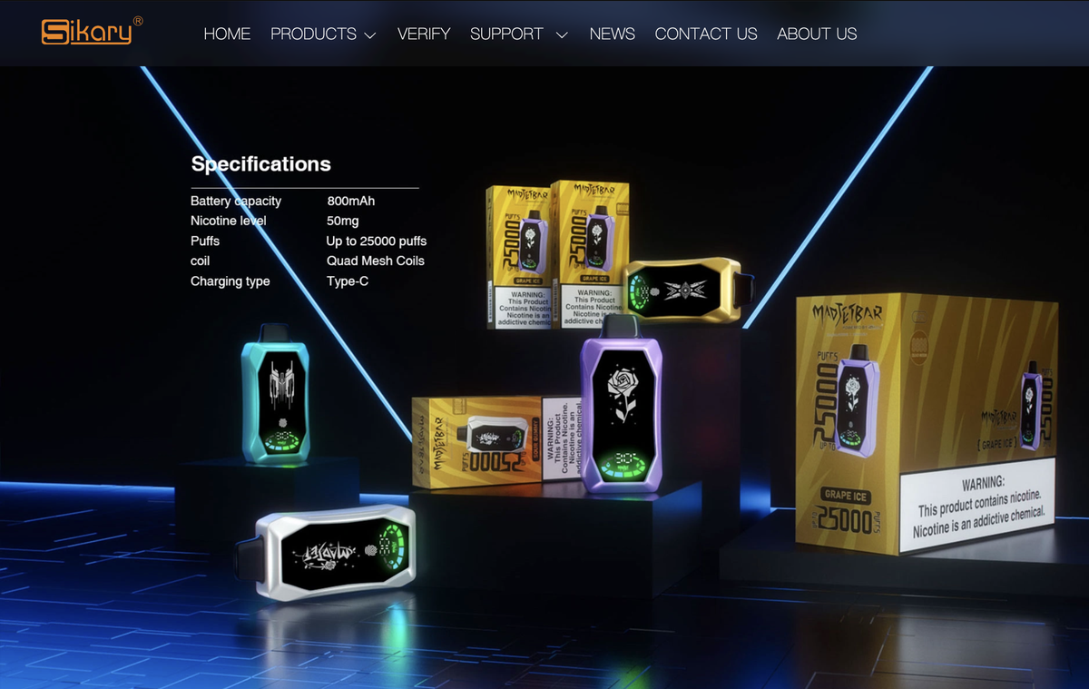 Sikary MADJETBAR 25000: ¡El nuevo e-cigarette desechable con pantalla que está conquistando el mercado de Estados Unidos!