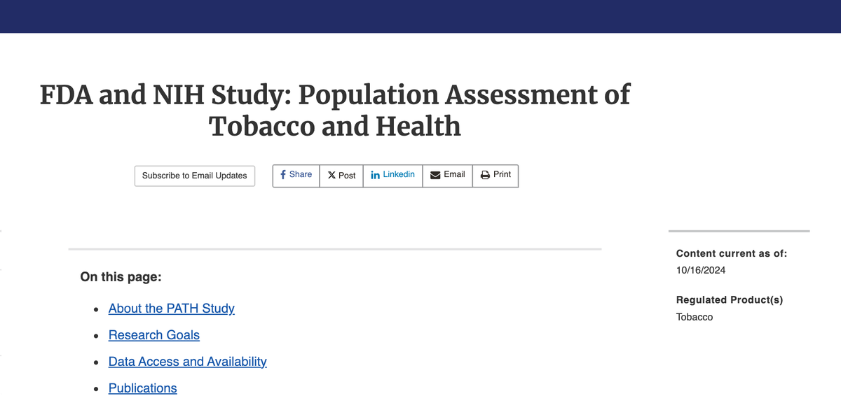 Estudio PATH: Datos de biomarcadores de la séptima oleada publicados por la FDA.