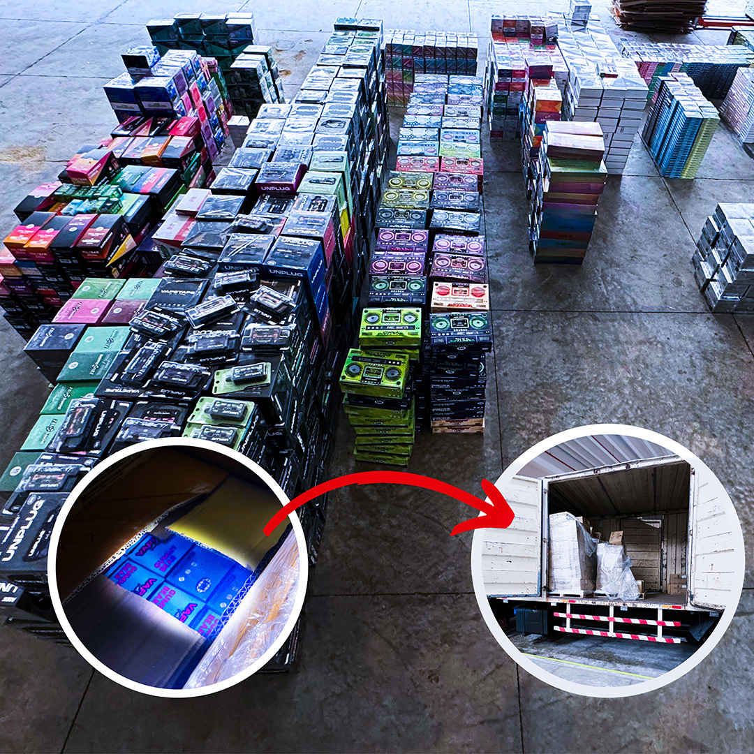 ICA frustra intento de contrabando de 37,588 cigarrillos electrónicos en Singapur