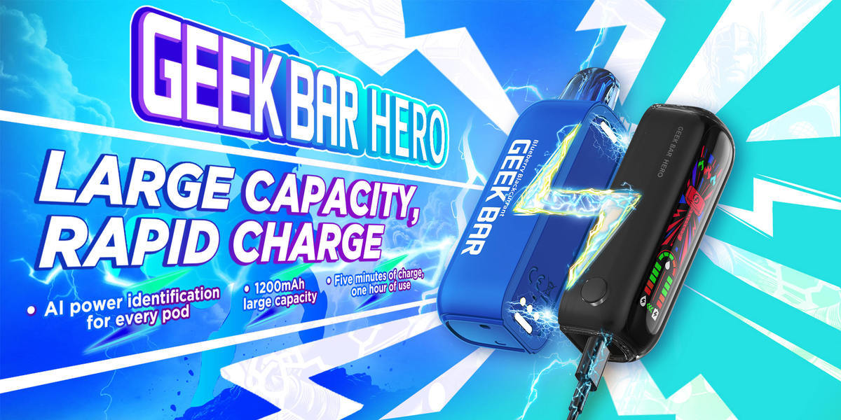Barra Geek HERO 20000: Cigarrillo electrónico desechable innovador con pantalla 3D.