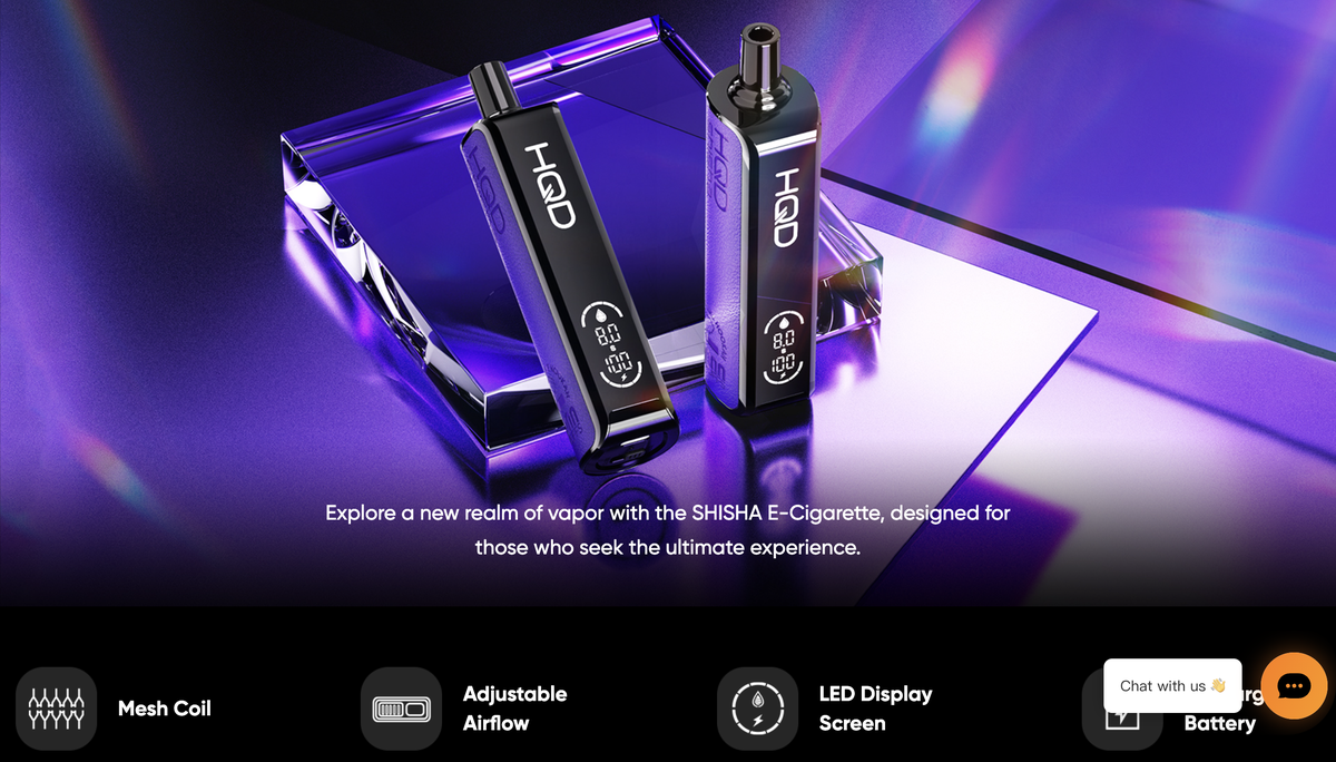 HQD SHISHA 20000: Cigarrillo electrónico desechable mejorado con pantalla LED