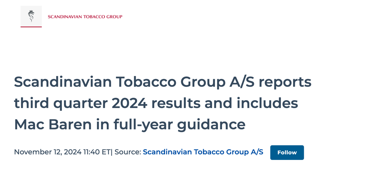 Scandinavian Tobacco Group Reports $340M in Q3 2024 Sales, XQS Nicotine Pouches Up 72%