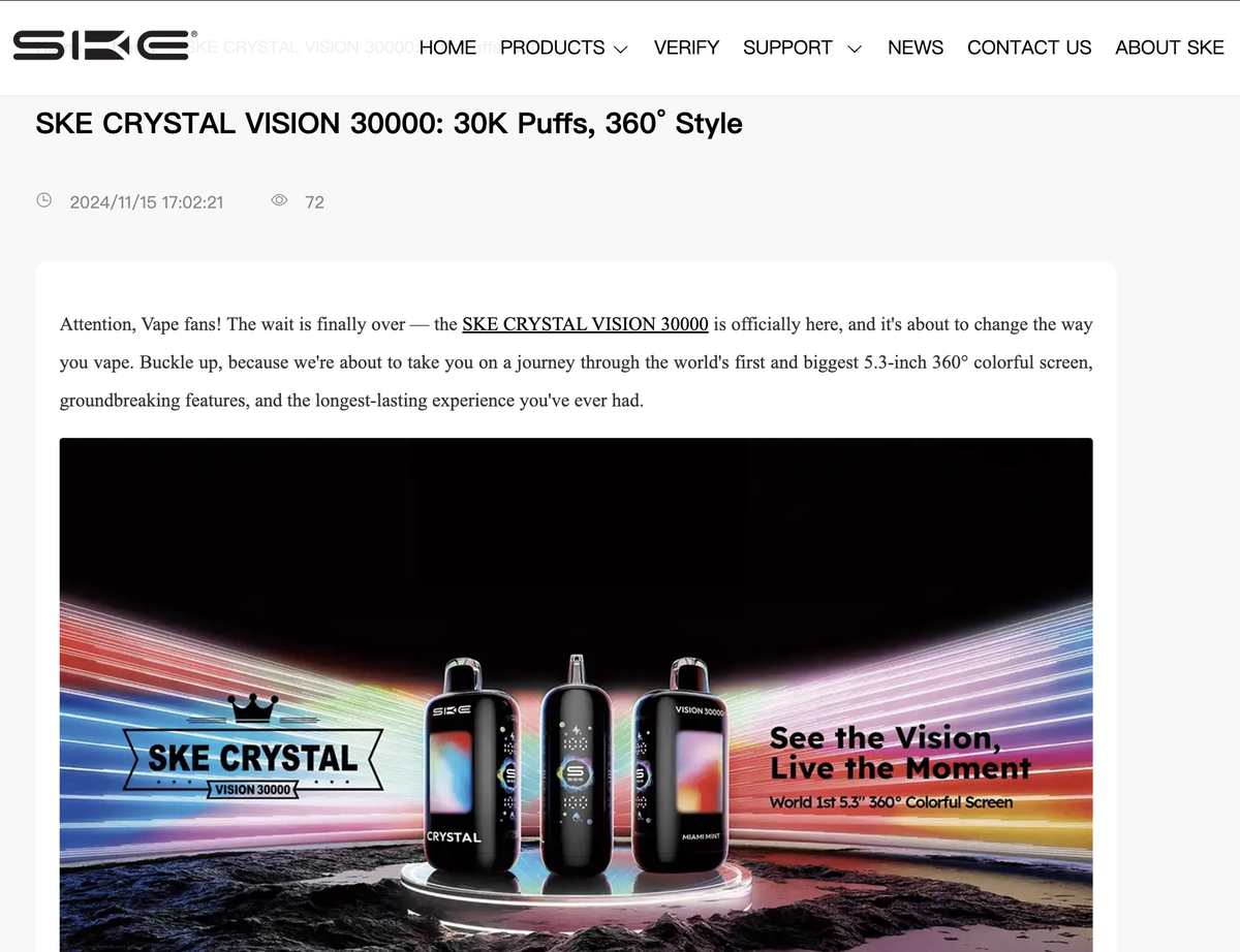 SKE CRYSTAL VISION 30000: Un revolucionario cigarrillo electrónico desechable