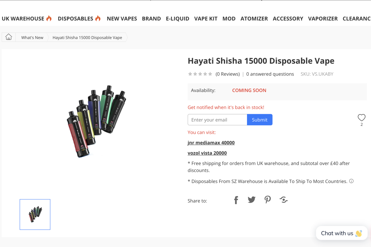 产品|HAYATI在英国推一次性水烟式电子烟 支持MTL和DTL双吸模式