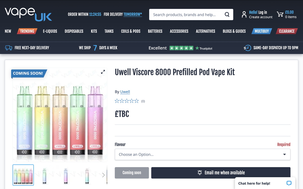 Uwell Viscore 8000: Diseño modular y larga vida de la batería