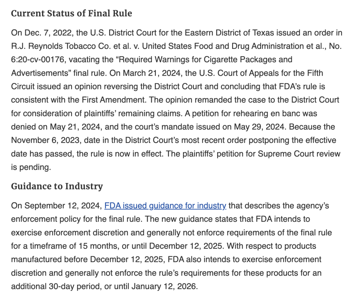 La Corte Suprema de Estados Unidos dictamina que BAT's R.J. Reynolds pierde apelación sobre las etiquetas gráficas de advertencia en los cigarrillos.